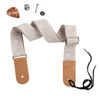 Picture of HOT SEAL Linen Style Adjustable Genuine Uke Leather Metal Hook Ukulele Strap Strong Back Straps (Linen Daisy)
