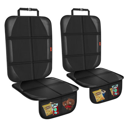 Picture of XHYANG Car Seat Protector,Auto Car Seat Protectors Baby Carseat Waterproof & Durable 600D Fabric for Child Baby Car Seat Mat Vehicle Pet Cover 2 Storage Pockets (2 Pack)