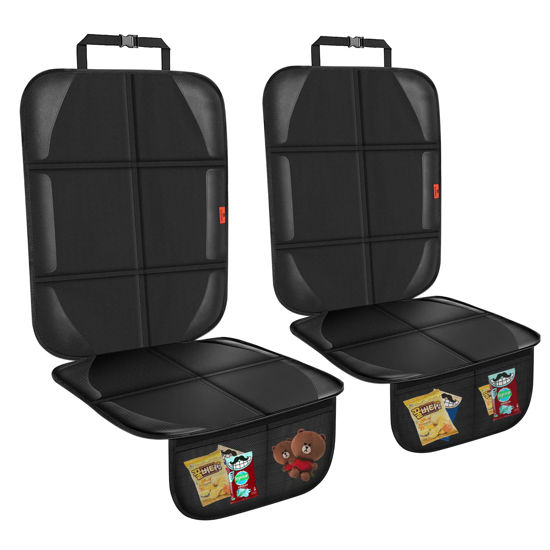 Picture of XHYANG Car Seat Protector,Auto Car Seat Protectors Baby Carseat Waterproof & Durable 600D Fabric for Child Baby Car Seat Mat Vehicle Pet Cover 2 Storage Pockets (2 Pack)