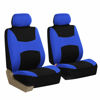 Picture of FH Group Car Seat Covers Front Set Blue Cloth-Seat Covers for Low Back Car Seats with Removable Headrest,Universal Fit,Automotive SeatCover,Airbag Compatible Car Seat Cover for SUV,Sedan,Van