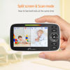 Picture of iFamily Split Screen Baby Monitor, Large Display Video Baby Monitor with 2 Cameras and Audio, Long Range, Remote pan tilt, Night Vision, Temperature Sensor, 2 Way Talk, Feeding Clock and lullabies.