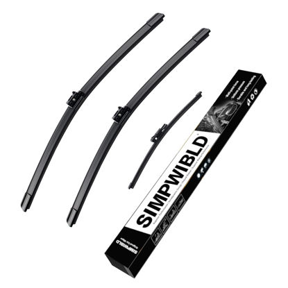 Picture of SIMPWIBLD Wiper Blade Replacement for 2016-2021 Mercedes-Benz GLC 250/300/350/GLC43 AMG/GLC63 AMG Front and Rear Windshield Wiper Blades Original Equipment Replacement 22"/22"/12"（Set of 3）