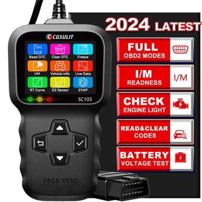 Picture of OBD2 Scanner, CGSULIT SC103 Car Code Reader Diagnose Check Engine Light Smog Check DTCs Scan Tool Live Data Stream Voltage Test for Vehicles Since 1996