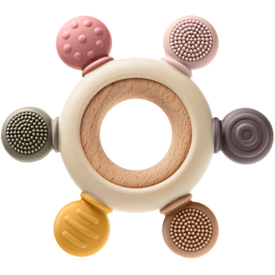Picture of Baby Teething Toys for 0-6 6-12 Months, BPA Free Baby Teether Sensory Toys for Babies 0 3 6 9 12 18 Months, Newborn Infant Toys Gifts for 1 One Year Old Baby Boys Girls