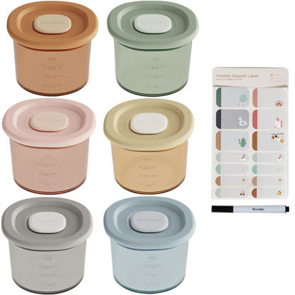 Picture of Moonkie Silicone Baby Food Containers | 4 oz Baby Food Storage Jars with Airtight Lids | Reusable Baby Food Jars, Freezer,Microwave and Dishwasher Safe, Perfect for Infant & Toddler