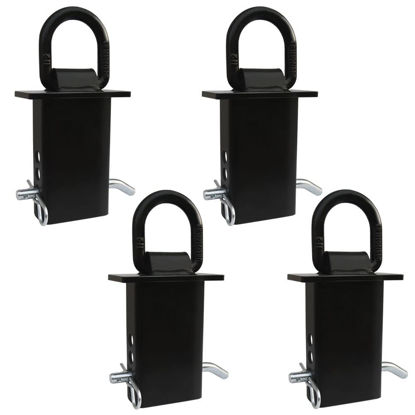Picture of lifgarfe 4PCS 16200lbs Trailer Stake Pocket D Ring Tie Downs Fit for Flated Trucks and Trailers with Standard 2" x 4" Stake Pockets