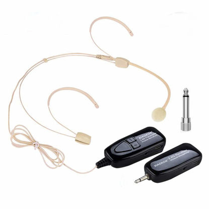 Picture of XIAOKOA Headset Wireless Microphone, Super Light 2.4G Wireless Headset Microphone System，Headset and Handheld 2 in 1,160ft Range,for Voice Amplifier,PA System-Not Support Phone,Laptop