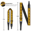 Picture of Guitar Strap, Jacquard Embroidered Cotton Straps with Genuine Leather Ends Shoulder Strap for Bass, Acoustic, Electric Guitar (Retro Yellow)