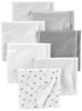 Picture of Simple Joys by Carter's Unisex Babies' Muslin burp cloths, Pack of 7, Grey/White/Black, One Size