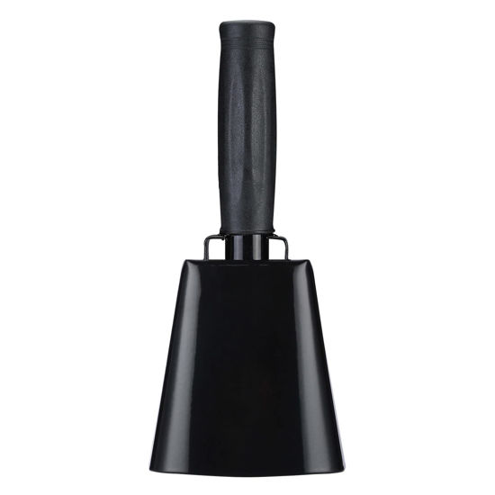 Picture of 8’’ Steel Cow Bell with Handle, Noise Maker Cowbell, Cheering Loud Hand Call Bell for Sport Events Football Soccer Hockey Baseball Basketball Games Party Concert Graduations School Wedding Farm Ranch