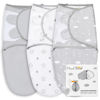 Picture of Baby Swaddle Blanket, Swaddle Wrap for Newborn and Infant, Adjustable Swaddle Set for Baby Boy and Girl, 3 Pack Soft Organic Cotton, Large (3-6 Months), Grey and White
