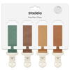 Picture of Stadela Baby Pacifier Clip Holder - Girl or Boy Unisex 4 Pack Gift Set - Boho Modern Neutral Solid Colors (Parker)
