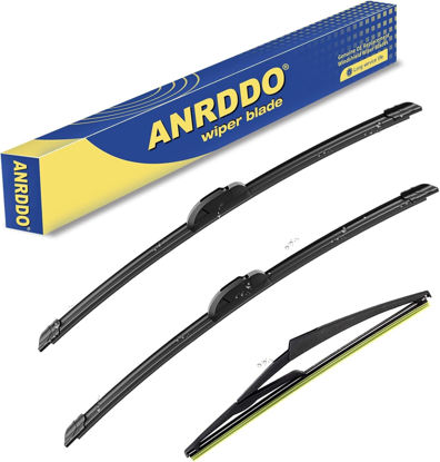 Picture of 3 Wipers Replacement For Nissan Rogue 2008 2009 2010 2011 2012 2013 Windshield Wiper Blades Original Equipment Replacement - 26"+14"+12" (Set of 3) U/J HOOK