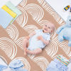 Picture of Funtery Rainbow Portable Baby Play Mat, 43 x 43 Inch Washable Foldable Crawling Mat, Non Slip Playmat for Babies, Kids Play Mats Pad for Floor Playpen Toddler Infants Tummy Time Activity