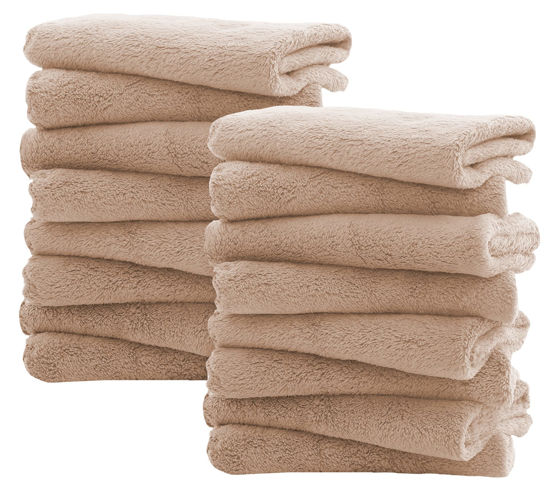 Picture of Spotted Play 16 Pack Burp Cloths for Baby - 20" by 10" Ultra Absorbent Burping Cloth, Newborn Towel - Milk Spit Up Rags - Burpy Cloths for Unisex, Boy, Girl - Burp Cloths Set (Brown)