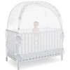 Picture of L RUNNZER Baby Pop Up Crib Tent, Crib Net to Keep Baby from Climbing Out, Crib Canopy Cover Against Falling and Bites, Strong Frame & Soft Breathable Mesh, White+stars