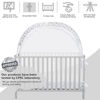 Picture of L RUNNZER Baby Pop Up Crib Tent, Crib Net to Keep Baby from Climbing Out, Crib Canopy Cover Against Falling and Bites, Strong Frame & Soft Breathable Mesh, White+stars