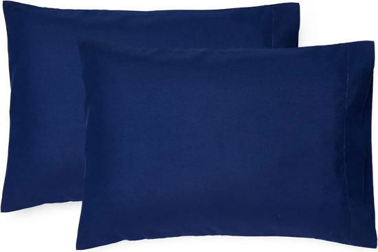 Picture of EXQ Home Toddler Pillowcases Zippered 14x20 Travel Pillow Case Set of 2, Small Pillow Case Fits Baby Pillow Sized 12x16, 13x18, Kids Pillowcases 2 Pack Machine Washable(Navy)