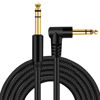 Picture of belipro 1/4 Inch TRS Instrument Cable 33Ft, 6.35mm TRS to 6.35mm TRS Stereo Audio Cable Male to Male Right-Angle-to-Straight for Electric Guitar, Bass, Keyboard,Mixer,Amplifier,Speaker,Equalizer...