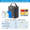 Picture of BABEYER Breastmilk Cooler Bag with Ice Pack Fits 4 Baby Bottles Up to 9 Ounce, Baby Bottle Bag for Nursing Mom Daycare-Grey