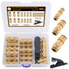 Picture of CheeMuii 23 PCS Brass DOT Air Line Fittings Kit 1/4 3/8 1/2 DOT Quick Connect Air Fittings Straight Union Push to Connect Air Hose Fittings for Semi Truck Trailers Air Brake System