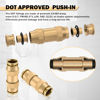 Picture of CheeMuii 23 PCS Brass DOT Air Line Fittings Kit 1/4 3/8 1/2 DOT Quick Connect Air Fittings Straight Union Push to Connect Air Hose Fittings for Semi Truck Trailers Air Brake System