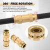 Picture of CheeMuii 23 PCS Brass DOT Air Line Fittings Kit 1/4 3/8 1/2 DOT Quick Connect Air Fittings Straight Union Push to Connect Air Hose Fittings for Semi Truck Trailers Air Brake System