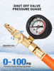 Picture of EVOULTES Brass RV Winterizing Kit with Pressure Guage, 17 Inch Garden Hose with 3/4" GHT Blow Out Fitting Adaptor & 1/4" NPT Quick Connect Plug, Sprinkler Blowout Adapter for Camper, Travel Trailer