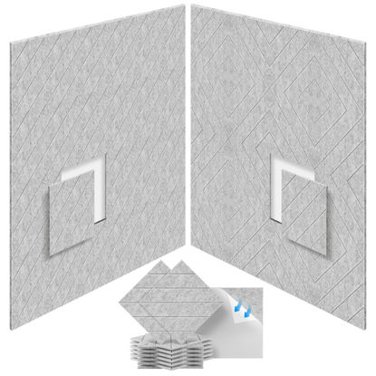 Picture of 12 Pack Sound Proof Foam Panels for Walls 12"x12"x0.4'', Self Adhesive Acoustic Foam Panels, High Density Soundproof Wall Panels is Widely Used for Acoustic Treatment In Various Spaces(Gray)