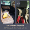Picture of Amooca Car Seat Headrest Hook Universal Vehicle Storage Hanger Leather with Metal Car Seat Back Organizer for Handbag Purse Coat Beige 4 Pack