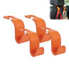 Picture of Amooca Car Seat Headrest Hook Universal Vehicle Storage Hanger Leather with Metal Car Seat Back Organizer for Handbag Purse Coat Orange 4 Pack