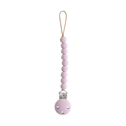 Picture of mushie 100% Silicone Baby Pacifier Clip BPA Free | Hera (Soft Lilac)