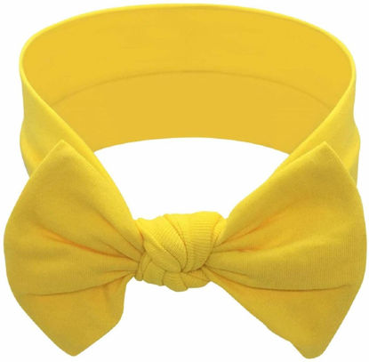 Picture of BABYGIZ Baby Girl Headbands-Infant,Toddler Cotton Handmade Hairbands with Bows Child Hair Accessories (Yellow)