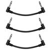 Picture of Sovvid 3 Pack 6 Inch Guitar Patch Cables, Black Guitar Pedal Cable Effect Cable Cord, 1/4" inch TS Right Angle Guitar Patch Cable