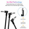 Picture of Sovvid 3 Pack 6 Inch Guitar Patch Cables, Black Guitar Pedal Cable Effect Cable Cord, 1/4" inch TS Right Angle Guitar Patch Cable