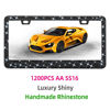 Picture of Bling Rhinestone License Plate Frame for Women，Diamond Sparkly Frames| Stainless Steel Frames & Over 1200 pcs Finest 14 Facets Black Glass Crystals Premium Diamond+GiftBox(Black)