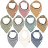 Picture of DiaperSquad's 10-Pack Baby Bibs for Drooling and Teething, Bibs for Boys, Baby Girl - Solid Cotton Baby Drool Bibs (Muted - 100% Muslin)