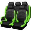 Picture of CAR PASS Luminous Green Leather seat Covers Universal Sport car seat Cover, 5mm Composite Sponge Inside, Airbag Compatible fits Most Cars, SUVs,Trucks,Vans (Full Set,Black with Green)