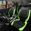 Picture of CAR PASS Luminous Green Leather seat Covers Universal Sport car seat Cover, 5mm Composite Sponge Inside, Airbag Compatible fits Most Cars, SUVs,Trucks,Vans (Full Set,Black with Green)