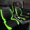 Picture of CAR PASS Luminous Green Leather seat Covers Universal Sport car seat Cover, 5mm Composite Sponge Inside, Airbag Compatible fits Most Cars, SUVs,Trucks,Vans (Full Set,Black with Green)