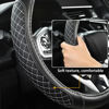 Picture of West Llama Customized Auto Car Steering Wheel Cover for Toyota Tacoma,4Runner,Tundra,Sequoia,15.5-16 inch(Diamond Quilted-Black+Gray-Large Size)