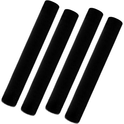 Picture of 4 Pack Faux Sheepskin Car Seat Belt Pads Seatbelt Protector Soft Comfort Seat Belt Shoulder Strap Cover Harness Pad Protect Neck and Shoulder (Black,25.5 Inch)