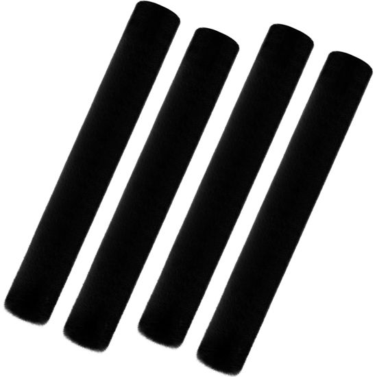 Picture of 4 Pack Faux Sheepskin Car Seat Belt Pads Seatbelt Protector Soft Comfort Seat Belt Shoulder Strap Cover Harness Pad Protect Neck and Shoulder (Black,25.5 Inch)