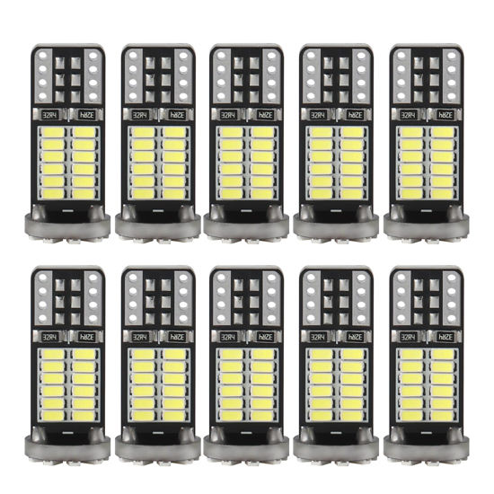 Picture of iFunyLED 10 Pieces 194 LED Bulb Super Bright 6500K T10 168 2825 W5W 34-SMD 3014 Chipsets Replacement Bulbs for Car Trunk Interior Dome Map Door Dash Courtesy License Plate Lights - Xenon White