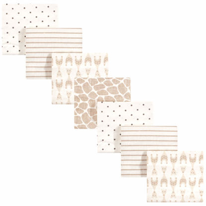 Picture of Hudson Baby Unisex Baby Cotton Flannel Receiving Blankets Bundle, Neutral Giraffe, One Size