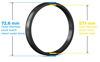 Picture of StanceMagic Hubcentric Rings (pk of 4)-57.1mm ID to 72.6mm OD-Black Poly Carbon Plastic Hubrings-Compatible with Audi Volkswagen VW BMW Chrysler Dodge Pontiac with 57.1mm Vehicle Hubs&72.6mm Wheels
