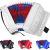 Picture of Kids Accordion,Toy Accordion for Kids Ages 3 5 9 7 10 12 Child Children Toddlers Beginners Mini Accordion Musical Instrument 10 Keys Button Small for Boy Girls Christmas（White）