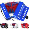 Picture of Kids Accordion,Toy Accordion for Kids Ages 3 5 9 7 10 12 Child Children Toddlers Beginners Mini Accordion Musical Instrument 10 Keys Button Small for Boy Girls Christmas（Blue）