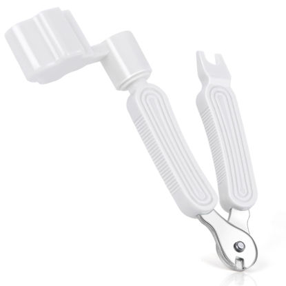 Picture of CC CAIHONG Guitar String Winder, Guitar String Winder Tool, Guitar Bridge Pin Puller and Cutter, 3 In 1 Multifunctional Guitar String Peg Tuner Winder for Acoustic Electric Guitar (White)