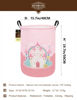Picture of HUNRUNG Laundry Hamper,Large Canvas Fabric Lightweight Storage Basket Toy Organizer Dirty Clothes Collapsible Waterproof for College Dorms(Pink Castle)